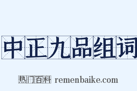 中正九品组词是什么意思的图片